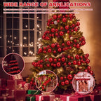 2 Pcs 15 ft Christmas Ball Ornament Garland, Red - Image 3