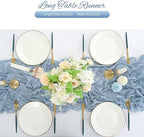 20 Pack Dusty Blue Cheesecloth Table Runner 120 Inch 10FT Rustic Boho Gauze Cheese Cloth Table Runner for Wedding Party Baby Shower Thanksgiving Christmas Decoration - Image 5