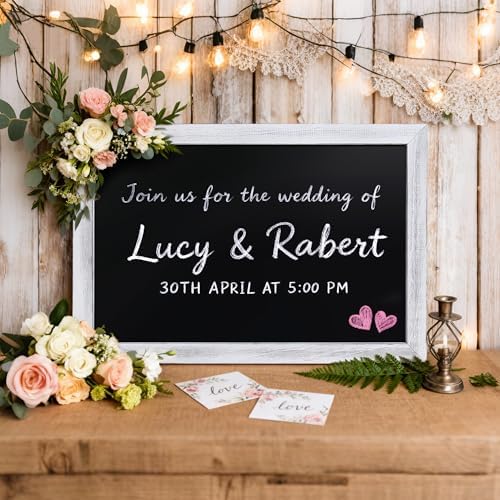 SELEAD Magnetic Chalkboard Words Sign - 20" x 30", White Solid Wood Frame - Image 4