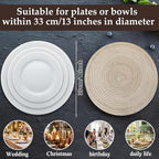 Buryeah 96 Pieces 13 Inch Christmas Round Placemats Circle Woven Place Mats Boho Decor Dining Table Mats Table Scape Hosting Friends for Wedding Birthday Dinner Parties (Beige) - Image 3