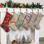 LUBOT Kilim Christmas Stockings Set of 6 Large Family Xmas Stocking 20" Handmade Boho Rustic Country Vintage Woven Stocking Fireplace Hanging Decor 6 Pack - Image 2