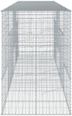 vidaXL Gabion Basket with Cover 157.5"x39.4"x59.1" Galvanized Iron - Image 6