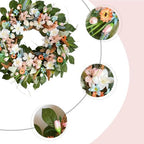 24 Inches Spring Wreaths for Front Door Spring Door Wreath Summer Floral Wreath with Wildflower for Wall Porch Indoors Outdoor Window Home Farmhouse Decorations - Image 2