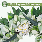 WREATHOME Spring Summer 22" Wreath for Front Door Window Porch Wall - Image 2