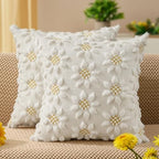 DFXSZ Spring Summer Pillow Covers 22x22 inch Set of 2 White Sunflower by DFXSZ
