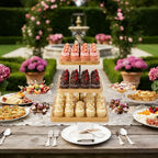 Lallisa 3 Tier Cupcake Stand Wooden Rustic Tiered Serving Tray Square - Image 7