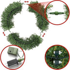 Casafield 60" Pre-Lit Fir Artificial Christmas Wreath Holiday Décor, 300 LED White & Multicolor Lights, 810 PVC Tips for Front Door, Window, or Mantel - Image 3