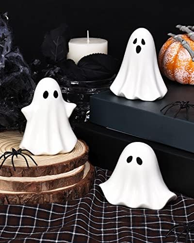 Tuitessine Ceramic Ghosts Small Scary Ghost Figurine Halloween Ghost Statue by Tuitessine
