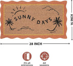 Folkulture Summer Door Mat, Front Door Mat for Outside Entrance - 16" x 28" - Image 2