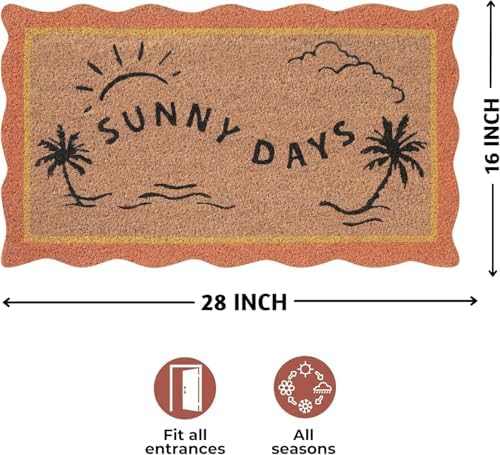 Folkulture Summer Door Mat, Front Door Mat for Outside Entrance - 16" x 28" - Image 2