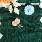 16 Pack Emerald Green Table Runner 10FT Cheesecloth Table Runner Boho Gauze Table Runners Long Rustic Sheer Fabric Table Runners for Wedding Party Bridal Shower Farmhouse & Home Decor - Image 3