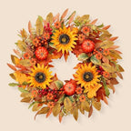 Artificial Fall Wreath 24 Inch Fall Wreaths for Front Door - Image 7