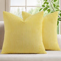 Mecatny Corduroy Throw Pillow Covers 26x26 Set of 2 Sundress Yellow by Mecatny