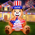 4 Ft Inflatable Uncle Sam Bear with USA 250th Anniversary Star Build-in LED Lights Blow up 4th of July Outdoor Decorations for Home Yard Lawn Garden Independence Day Memorial Day Decor by TURNMEON
