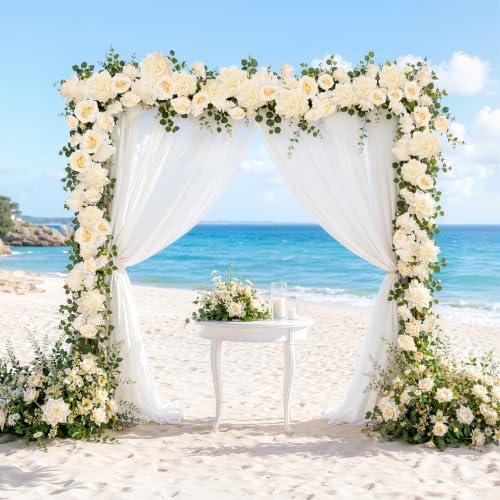 Findosom Total 12.4Ft Artificial Flowers Garlands for Decoration, Champagne - Image 5