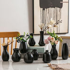 Ceramic Bud Vases, Black, Set of 10 by Kendiis