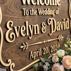 Personalized Vintage Estate Wedding Welcome Sign - Custom 3D Wood Ceremony Entrance & Reception Board for Elegant Manor, Classic Chapel or Garden Venue - Multiple Sizes - Image 3