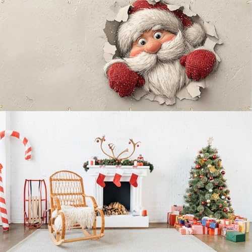 Interactive Santa Banner 16x7 Ft - Illusion Design for 2 Car Garage Large Wall Decoration - Image 7