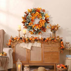 24 Inch Large Fall Pumpkin Wreath for Front Door - Image 7