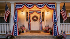 USA Bunting Flag 4th of July Red White Blue American Patriotic Independence Day and Memorial Days Decorations - Image 2