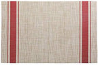 Restaurantware French Countryside 16 x 12 Inch Dining Table Placemats Set Of 6 Heat-Tolerant Kitchen Table Mats - Red Stripe No Stain Khaki Vinyl Woven Rectangle Placemats Easy To Clean - Image 2