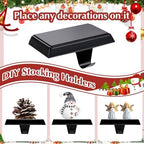 Christmas Stocking Holders for Mantle Set of 6 Black - Image 6