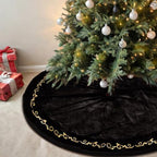 HyDren 84 inch Velvet Christmas Black Tree Skirt (Classical Style) - Image 6