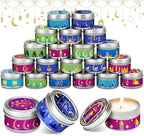 MTLEE 20 Pcs Ramadan Mubarak Scented Candles Bulk, 1 oz Eid Wax Candles, Muslim Islam Meditation Decor, Islamic Ramadan Gifts for Family Home Eid Celebration Party Favor, Assorted Scents(Multicolor) by MTLEE