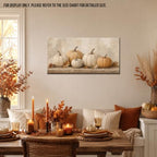 WAXWHELK Pumpkin Fall Canvas Wall Art Beige Neutral Autumn Painting Pictures Rustic Farmhouse Thanksgiving Home Decor Artwork for Living Room Bedroom (24"x47") - Image 2