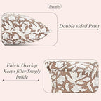 Ridhi Block Print Oak Brown Cotton Pillow Cover 24" x 24" (Set of 2) - Image 2