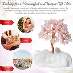 Crocon Rose Quartz Crystal Tree with White Aura Base Tree of Life Décor - Image 3