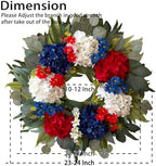 WANNA-CUL 24 Inch Patriotic Labor Day Wreath, Red White Blue - Image 2