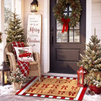 Tinideya 2 Pcs Christmas Layered Doormat Set, Red Bows by Tinideya