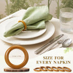 Thenshop 200 Pcs Decorative Wooden Napkin Rings Bulk Exquisite, Brown - Image 2