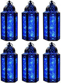 Vela Lanterns Decorative Indoor Fairy Light Candle Holder, Blue, M, 6-Pack by VelaCandleLanterns