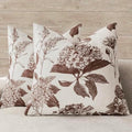 Foindtower Set of 2 Linen Floral Throw Pillow Covers Vintage Accent Print Decorative Cushion Covers Farmhouse Boho Home Decor for Sofa Chair Couch Bedroom Living Room,22×22 Inch,Dark Brown by Foindtower