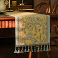 Spring Floral Table Runner 95in Long - Nordic Tail Yellow Embroidery Jacquard with Tassels, Elegant Easter & Mother's Day Decor for Farmhouse Dining Table, Wedding & Dresser (Tail Yellow, 13.7"x95") by Unknown