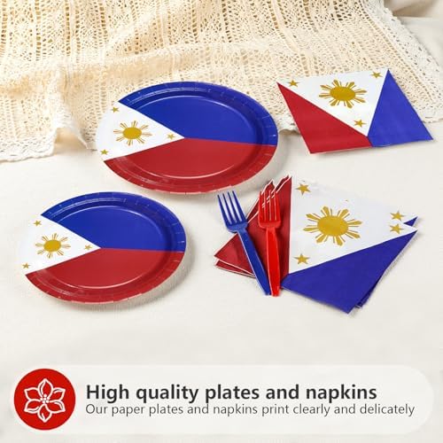 96Pcs Philippines Flag Independence Day Party Supplies Serves 24 - Image 3
