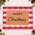 2pcs 24x32in Merry Christmas Doormat Red White Buffalo Plaid Rug - Image 5