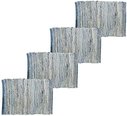 C&F Home Denim Rag Blue Rectangle Thick Placemats Set of 4 Farmhouse Country Boho Vintage Table Mats for Kitchen Dining Home Decor Fourth of July Americana Patriotic Independence Day Memorial Day - Image 2