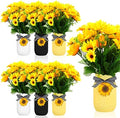 Lyrow 6 Pack Mason Jar Table Centerpiece Faux Christmas Berry Sunflower Lemon and Bell Kitchen Spring Summer Winter Farmhouse Decoration for Home Kitchen Tiered Tray Decoration(Sunflower Style) by Lyrow