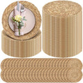 Aneco 100 Pack 13.8-Inch Round Woven Placemats by Aneco