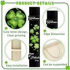 WovWeave St. Patrick's Day Porch Sign Green Wooden Welcome Porch Decor Shamrocks Door Sign 47 Inch Welcome Hanging Decor St. Patrick Decoration Outdoor Indoor for Party Front Door Wall Home(Clover) - Image 3