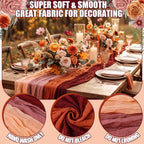 Remagr 12 Pcs Gradient Terracotta Cheesecloth Gauze Table Runners - Image 6