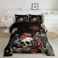 Erosebridal Sugar Skull Bedding Set,Botanical Flower Comforter Set for Kids Boys Girls Home Decor,Starry Sky Duvet Set Trippy Galaxy,Halloween Gothic Down Comforter Soft Lightweight 3Pcs,Full Size by Erosebridal