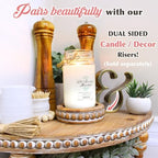Farmhouse Corner Shelf Stand [with Removable Feet] - Bathroom Countertop Organizer, Decorative Tray Riser, Beaded Wooden Tray, Corner Tray Plant Stand, Coffee Bar Organizer for Kitchen Countertop - Image 4