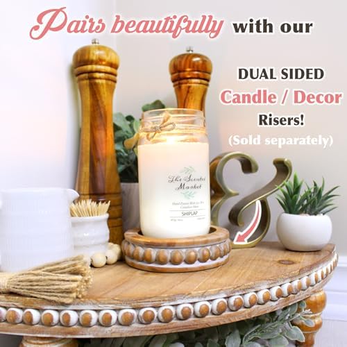 Farmhouse Corner Shelf Stand [with Removable Feet] - Bathroom Countertop Organizer, Decorative Tray Riser, Beaded Wooden Tray, Corner Tray Plant Stand, Coffee Bar Organizer for Kitchen Countertop - Image 4
