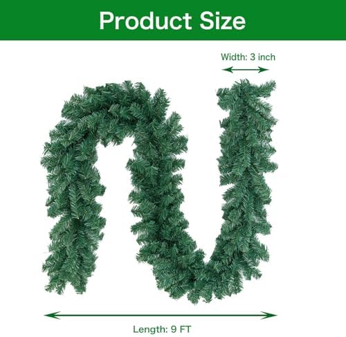 Outroad 9 ft Christmas Garland - Soft Greenery Twist Wreath Artificial Ivy Non-Lit Green Garland, for Holiday Season Outdoor Indoor Party Decorations,15 Pack - Image 7