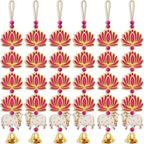 6 Pcs Indian Decorations for Home, Lotus Hanging Garlands for Pooja - Image 7