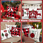 Ganeen 12 Pcs Christmas Pillow Covers Red and Black Buffalo Plaid 18 x 18'' Merry Christmas Throw Pillow Covers Farmhouse Cushion Pillow Case for Home Winter Holiday Couch Decor - Image 6
